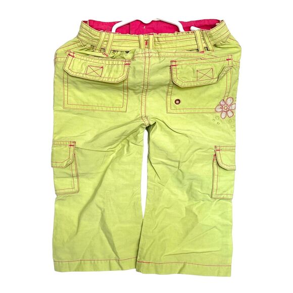 Pumpkin Patch pants Size 4 Khaki Green Pink Flowers Embroidery Easter Spring - Picture 2 of 12